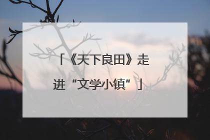 《天下良田》走进“文学小镇”