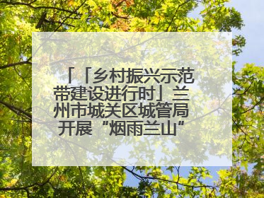 「乡村振兴示范带建设进行时」兰州市城关区城管局开展“烟雨兰山”区域综合整治专项行动