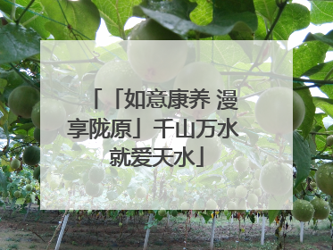 「如意康养 漫享陇原」千山万水 就爱天水