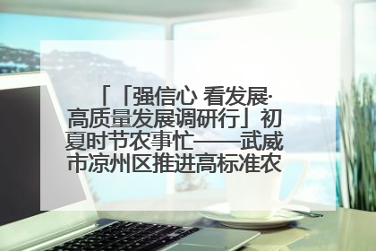 「强信心 看发展·高质量发展调研行」初夏时节农事忙——武威市凉州区推进高标准农田建设见闻