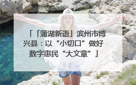 「蒲湖新语」滨州市博兴县：以“小切口”做好数字惠民“大文章”