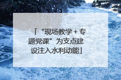 “现场教学＋专题党课”为支点建设注入水利动能