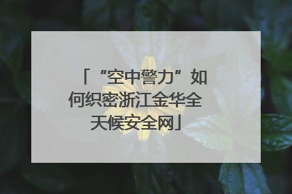 “空中警力”如何织密浙江金华全天候安全网