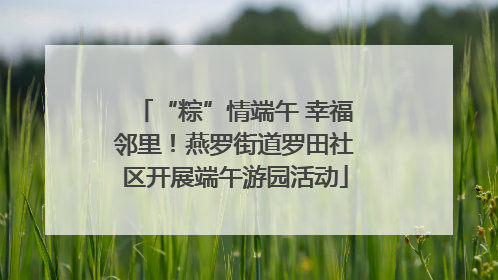 “粽”情端午 幸福邻里！燕罗街道罗田社区开展端午游园活动