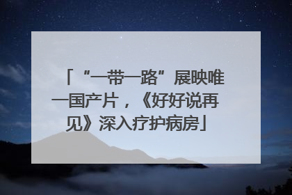 “一带一路”展映唯一国产片，《好好说再见》深入疗护病房