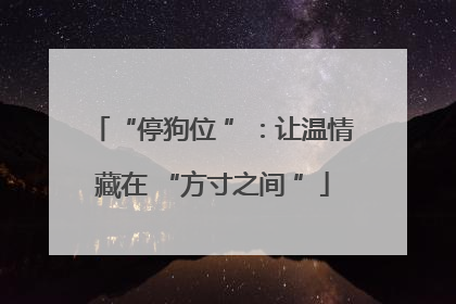 “停狗位 ”：让温情藏在 “方寸之间 ”