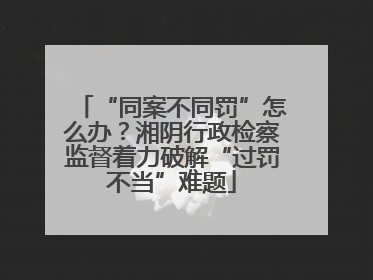 “同案不同罚”怎么办？湘阴行政检察监督着力破解“过罚不当”难题