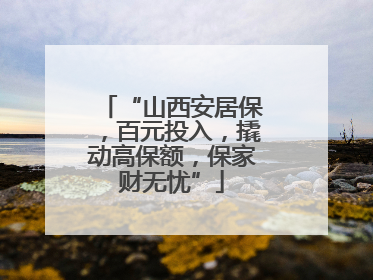 “山西安居保，百元投入，撬动高保额，保家财无忧”