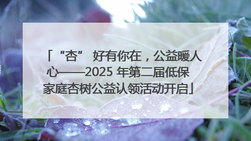 “杏” 好有你在，公益暖人心——2025 年第二届低保家庭杏树公益认领活动开启