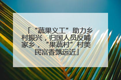 “蔬果义工”助力乡村振兴，归国人员反哺家乡，“果蔬村”村美民富香飘远近