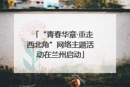 “青春华章·重走西北角”网络主题活动在兰州启动