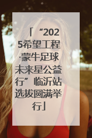 “2025希望工程·蒙牛足球未来星公益行”临沂站选拔圆满举行