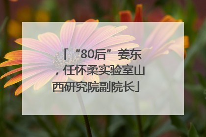 “80后”姜东，任怀柔实验室山西研究院副院长