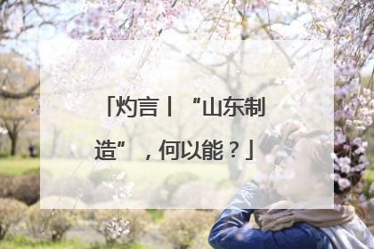 灼言丨“山东制造”，何以能？
