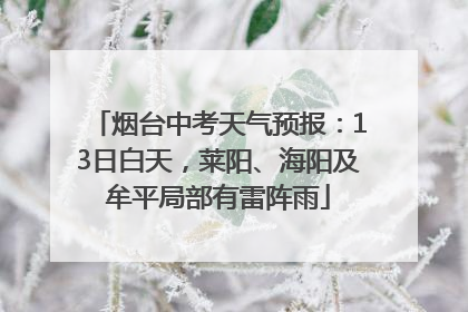 烟台中考天气预报：13日白天，莱阳、海阳及牟平局部有雷阵雨