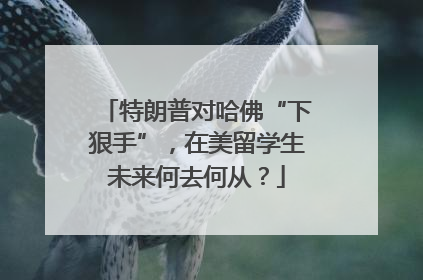 特朗普对哈佛“下狠手”，在美留学生未来何去何从？