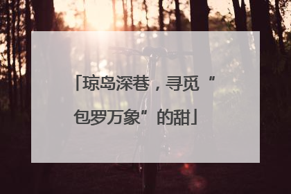 琼岛深巷，寻觅“包罗万象”的甜