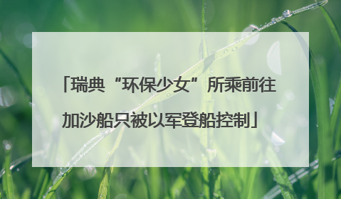 瑞典“环保少女”所乘前往加沙船只被以军登船控制