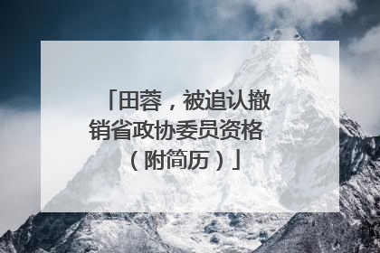 田蓉，被追认撤销省政协委员资格（附简历）