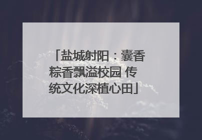 盐城射阳：囊香粽香飘溢校园 传统文化深植心田