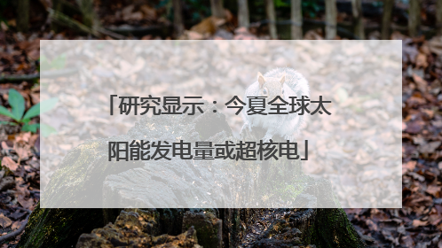 研究显示：今夏全球太阳能发电量或超核电