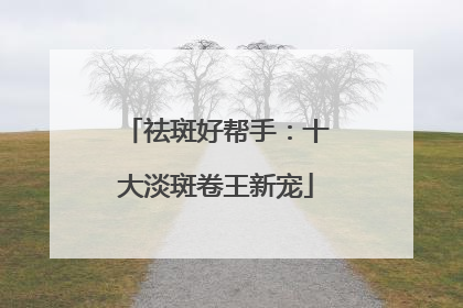 祛斑好帮手：十大淡斑卷王新宠