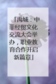 禹城：中菲经贸文化交流大会举办，职业教育合作开启新篇章