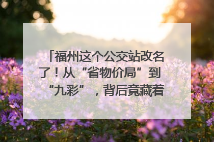 福州这个公交站改名了！从“省物价局”到“九彩”，背后竟藏着这么多故事！