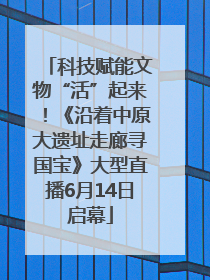 科技赋能文物“活”起来！《沿着中原大遗址走廊寻国宝》大型直播6月14日启幕