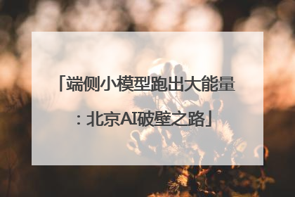 端侧小模型跑出大能量：北京AI破壁之路