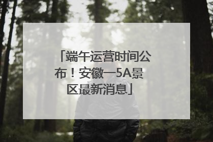 端午运营时间公布！安徽一5A景区最新消息