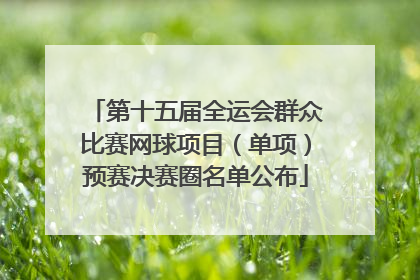 第十五届全运会群众比赛网球项目（单项）预赛决赛圈名单公布