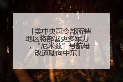 美中央司令部所辖地区将部署更多军力，“尼米兹”号航母改道驶向中东