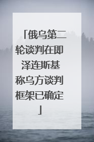 俄乌第二轮谈判在即 泽连斯基称乌方谈判框架已确定