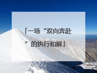 一场“双向奔赴”的执行和解