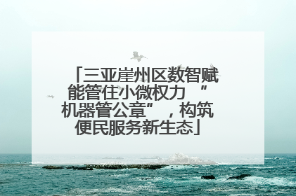 三亚崖州区数智赋能管住小微权力 “机器管公章”，构筑便民服务新生态