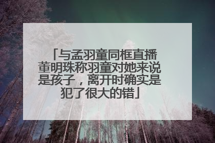 与孟羽童同框直播 董明珠称羽童对她来说是孩子，离开时确实是犯了很大的错