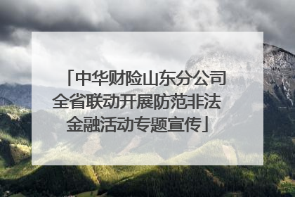 中华财险山东分公司全省联动开展防范非法金融活动专题宣传