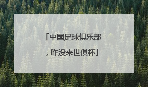 中国足球俱乐部，咋没来世俱杯