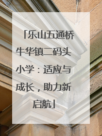 乐山五通桥牛华镇二码头小学：适应与成长，助力新启航
