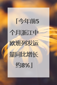今年前5个月浙江中欧班列发运量同比增长约8%