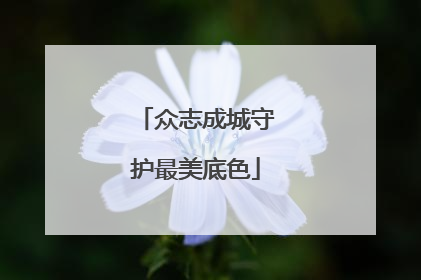 众志成城守护最美底色