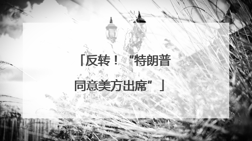 反转！“特朗普同意美方出席”