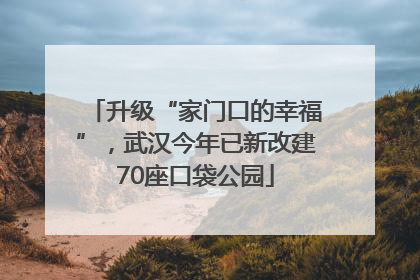 升级“家门口的幸福”，武汉今年已新改建70座口袋公园