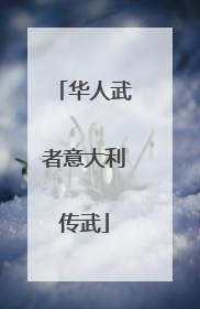 华人武者意大利传武