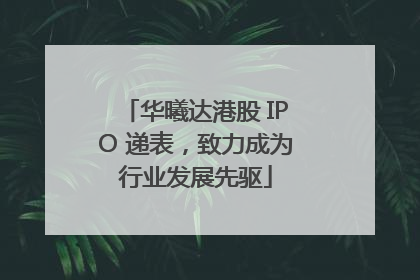 华曦达港股 IPO 递表，致力成为行业发展先驱