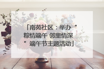 南苑社区：举办“粽情端午 邻里情深”端午节主题活动