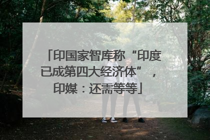 印国家智库称“印度已成第四大经济体”，印媒：还需等等