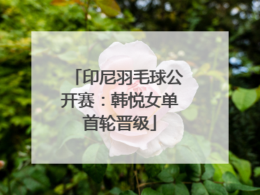 印尼羽毛球公开赛：韩悦女单首轮晋级