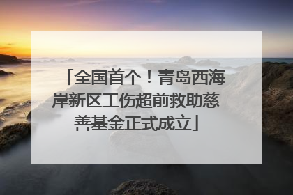 全国首个！青岛西海岸新区工伤超前救助慈善基金正式成立